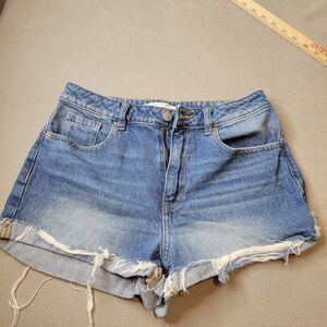 PACSUN Medium Indigo Roll Cuff Denim Mom Shorts Women’s Size 28